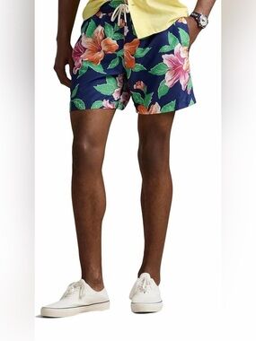 Polo Ralph Lauren Swim Trunks Floral Navy Multi XL New With Tags